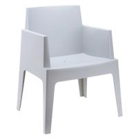 Box Outdoor Dining Chair Silver Gray ISP058-SIL