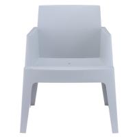Box Outdoor Dining Chair Silver Gray ISP058-SIL - 2