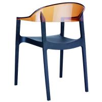 Carmen Dining Armchair Black with Transparent Amber Back ISP059-BLA-TAMB - 1