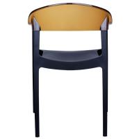 Carmen Dining Armchair Black with Transparent Amber Back ISP059-BLA-TAMB - 3