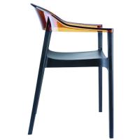 Carmen Dining Armchair Black with Transparent Amber Back ISP059-BLA-TAMB - 4