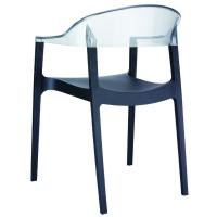 Carmen Dining Armchair Black with Transparent Back ISP059-BLA-TCL - 1