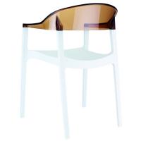 Carmen Dining Armchair White with Transparent Amber Back ISP059-WHI-TAMB - 1