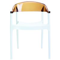 Carmen Dining Armchair White with Transparent Amber Back ISP059-WHI-TAMB - 2
