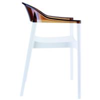 Carmen Dining Armchair White with Transparent Amber Back ISP059-WHI-TAMB - 3