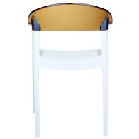 Carmen Dining Armchair White with Transparent Amber Back ISP059-WHI-TAMB - 4