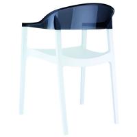 Carmen Dining Armchair White with Transparent Black Back ISP059-WHI-TBLA - 1