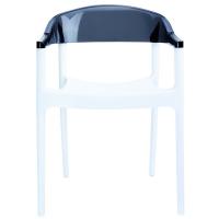 Carmen Dining Armchair White with Transparent Black Back ISP059-WHI-TBLA - 2