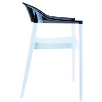 Carmen Dining Armchair White with Transparent Black Back ISP059-WHI-TBLA - 3