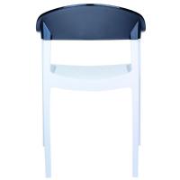 Carmen Dining Armchair White with Transparent Black Back ISP059-WHI-TBLA - 4