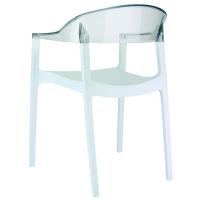 Carmen Dining Armchair White with Transparent Back ISP059-WHI-TCL - 1