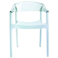 Carmen Dining Armchair White with Transparent Back ISP059-WHI-TCL - 2