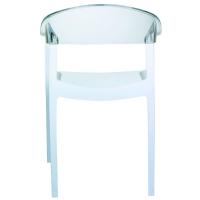 Carmen Dining Armchair White with Transparent Back ISP059-WHI-TCL - 4