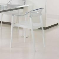 Carmen Dining Armchair White with Transparent Back ISP059-WHI-TCL - 6