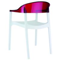 Carmen Dining Armchair White with Transparent Red Back ISP059-WHI-TRED - 1