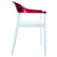 Carmen Dining Armchair White with Transparent Red Back ISP059-WHI-TRED - 3