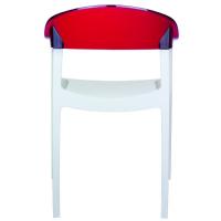 Carmen Dining Armchair White with Transparent Red Back ISP059-WHI-TRED - 4