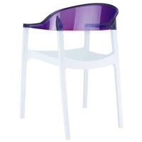 Carmen Dining Armchair White with Transparent Violet Back ISP059-WHI-TVIO - 1