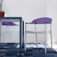 Carmen Dining Armchair White with Transparent Violet Back ISP059-WHI-TVIO - 7
