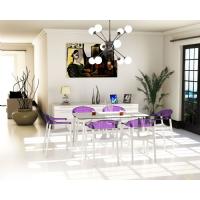 Carmen Dining Armchair White with Transparent Violet Back ISP059-WHI-TVIO - 15