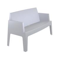 Box Outdoor Bench Sofa Silver Gray ISP063-SIL