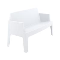 Box Outdoor Bench Sofa White ISP063-WHI