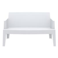 Box Outdoor Bench Sofa White ISP063-WHI - 2