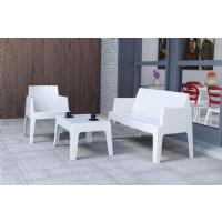 Box Outdoor Bench Sofa White ISP063-WHI - 8