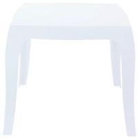 Queen Polycarbonate Square side Table Glossy White ISP065-GWHI - 1