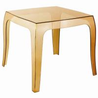 Queen Polycarbonate Square side Table Transparent Amber ISP065-TAMB