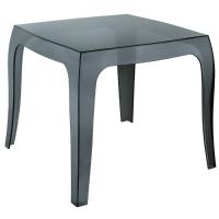 Queen Polycarbonate Square side Table Transparent Black ISP065-TBLA