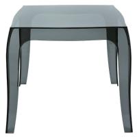 Queen Polycarbonate Square side Table Transparent Black ISP065-TBLA - 1