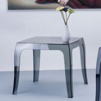 Queen Polycarbonate Square side Table Transparent Black ISP065-TBLA - 2