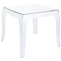 Queen Polycarbonate Square side Table Transparent ISP065-TCL