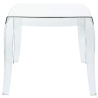 Queen Polycarbonate Square side Table Transparent ISP065-TCL - 1