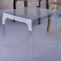 Queen Polycarbonate Square side Table Transparent ISP065-TCL - 2