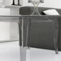 Queen Polycarbonate Square side Table Transparent ISP065-TCL - 3