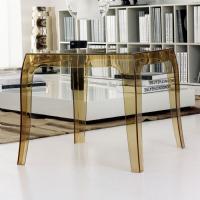 Queen Polycarbonate Square side Table Transparent Black ISP065-TBLA - 9