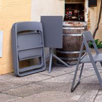 Dream Folding Outdoor Bistro Set with 2 Chairs Dark Gray ISP0791S-DGR-DGR - 4