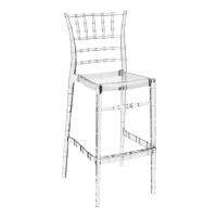 Chiavari Polycarbonate Barstool Transparent Clear ISP083-TCL