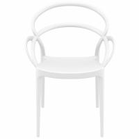 Mila Dining Arm Chair White ISP085-WHI - 4