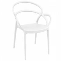 Mila Dining Set with 2 Arm Chairs White ISP0852S-WHI - 1