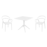 Mila Dining Set with Sky 31" Square Table White ISP0853S-WHI