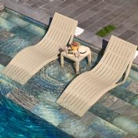 Slim Pool Chaise Sun Lounger Taupe ISP087-DVR - 7