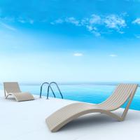 Slim Pool Chaise Sun Lounger Taupe ISP087-DVR - 13
