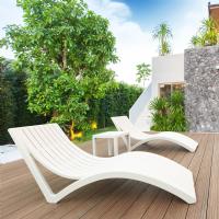 Slim Pool Chaise Sun Lounger White ISP087-WHI - 12