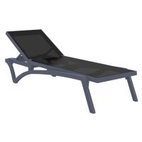 Pacific Sling Chaise Lounge Dark Gray - Black ISP089-DGR-BLA