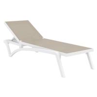 Pacific Sling Chaise Lounge White - Taupe ISP089-WHI-DVR