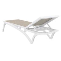 Pacific Sling Chaise Lounge White - Taupe ISP089-WHI-DVR - 2