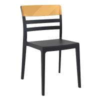 Moon Dining Chair Black with Transparent Amber ISP090-BLA-TAMB